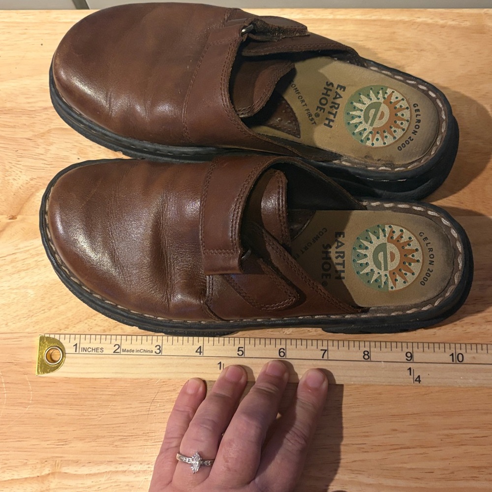 Earth Spirit Brown Leather Mules